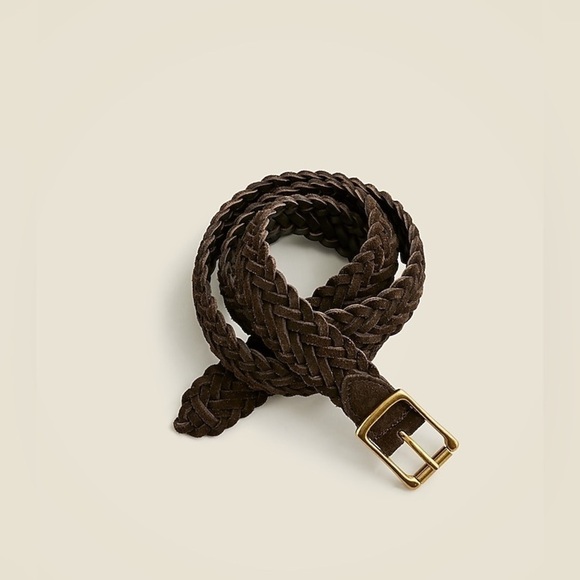 J Crew Italian braided-suede roller-buckle belt BO190 - Picture 1 of 3